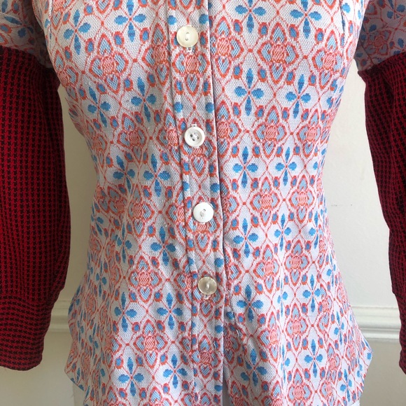60s Vintage Polyester Two Toned Top - Picture 3 of 7